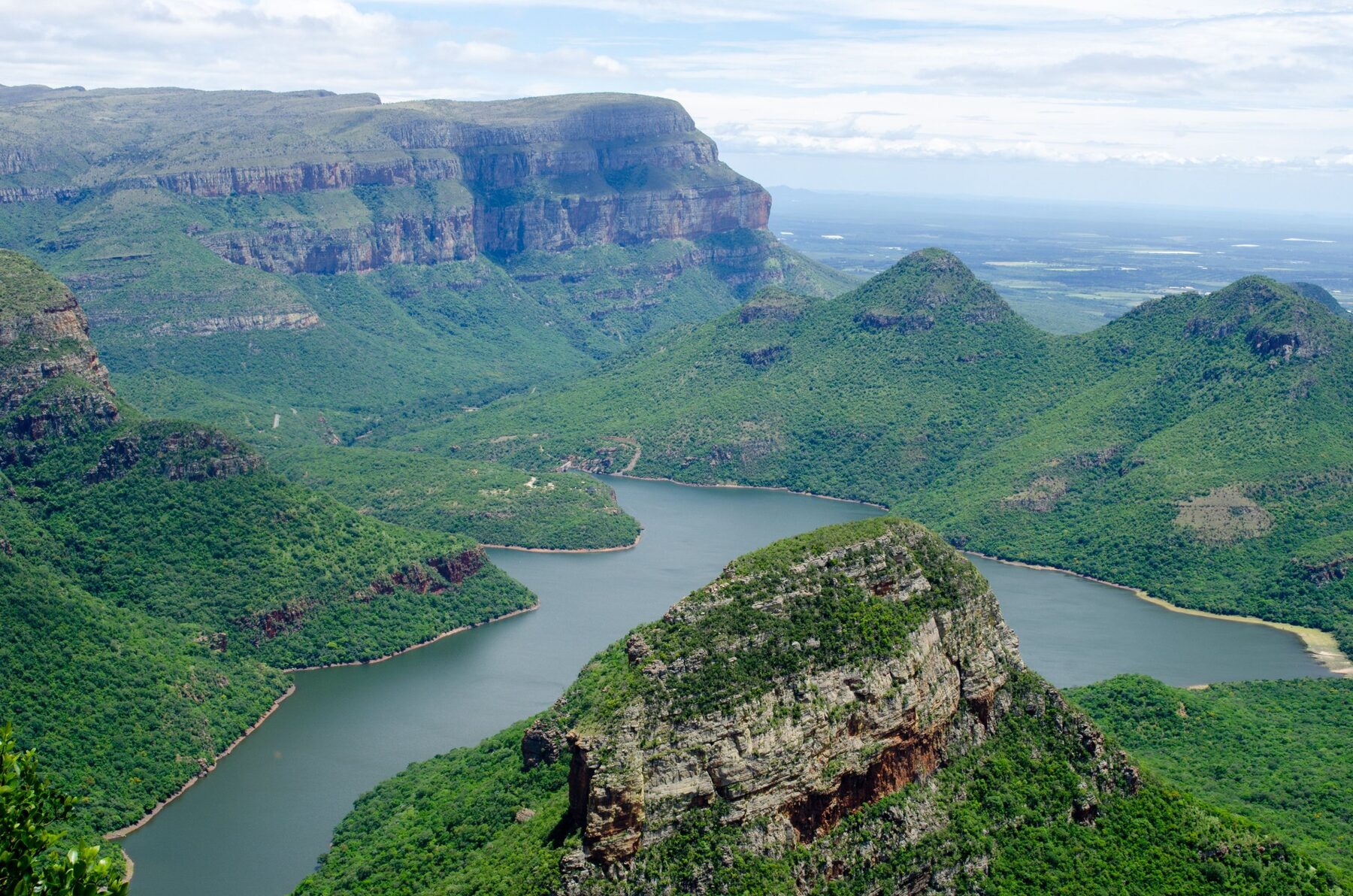 The Blyde River Canyon from the escarpment, the green canyon on the Panorama Route