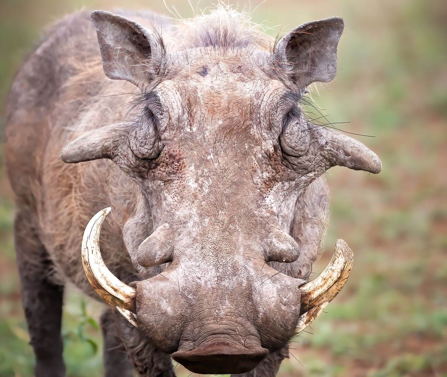 Mature warthog boar with heavy 11-inch tusks taken in Limpopo, South Africa, with Nhoro Safaris
